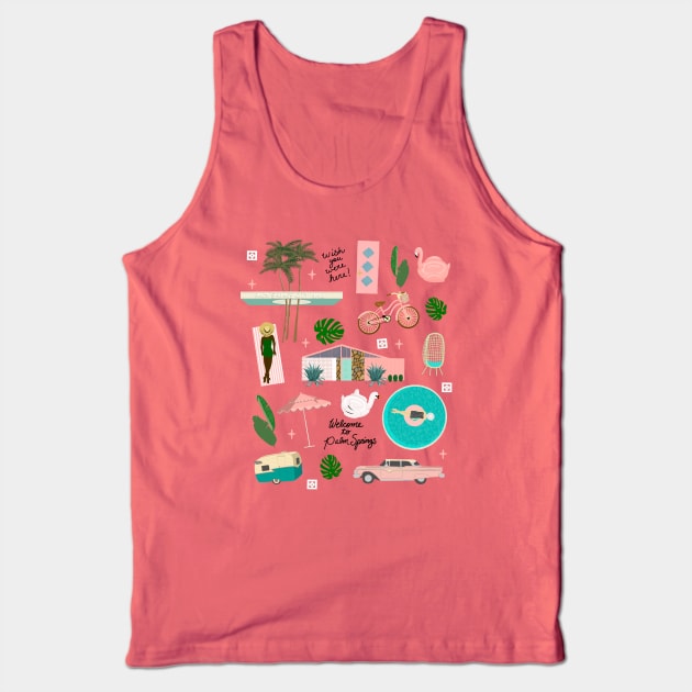 Welcome to Palm Springs Print Tank Top by jenblove